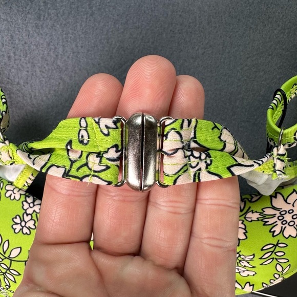 ZAFUL 2pc Green Swimsuit Tiny White Floral V-Wired High Leg Bikini Swimwear Sz S - Picture 13 of 13